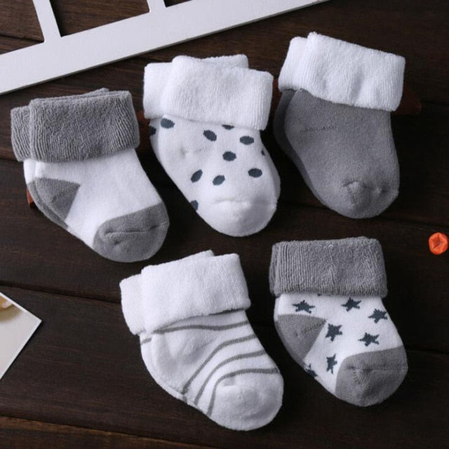 5 Pair/lot new cotton thick baby toddler socks autumn and winter warm baby foot sock