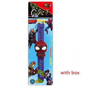 Electronic Cartoon Children's Watch Telescopic Deformation Iron Spiderman Child Watches For Student Boys Girl Kids Wristwatch