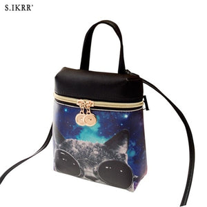 S.IKRR Fashion PU Leather Mini Women Mobile Phone Bags Crossbody Cute Cartoon Bear Handbag Female Multi-function Shoulder Bags