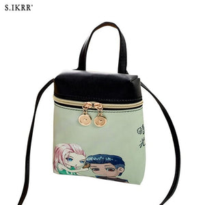 S.IKRR Fashion PU Leather Mini Women Mobile Phone Bags Crossbody Cute Cartoon Bear Handbag Female Multi-function Shoulder Bags