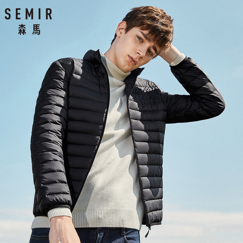 SEMIR 2019 Down Jacket Men Winter Portability Warm 90% White Duck Down Hooded Man Coat jaqueta masculino chaqueta hombre