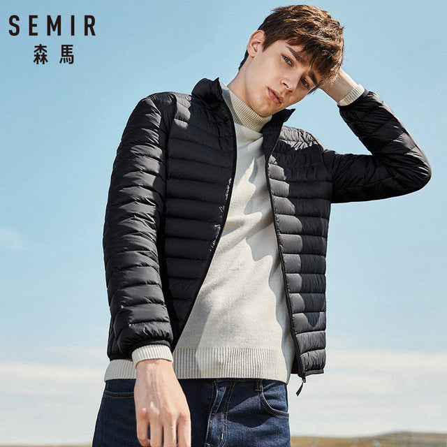 SEMIR 2019 Down Jacket Men Winter Portability Warm 90% White Duck Down Hooded Man Coat jaqueta masculino chaqueta hombre