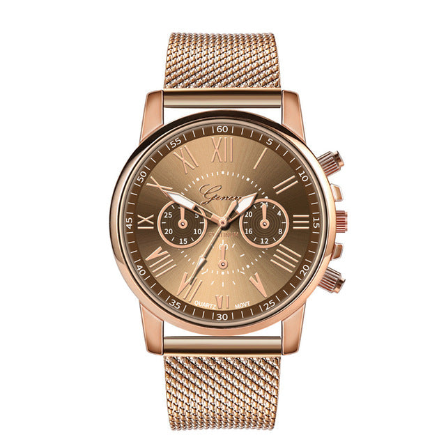 Luxury Quartz Watch For Women Female Men Lovers Couple mujer Wristwatch Milanese Stainless Steel Dial Band 2019 New Arrival