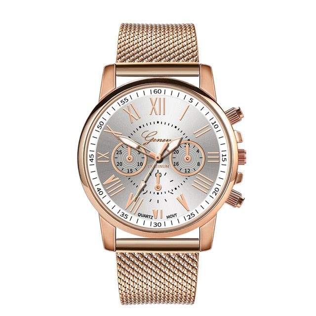 Luxury Quartz Watch For Women Female Men Lovers Couple mujer Wristwatch Milanese Stainless Steel Dial Band 2019 New Arrival