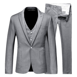 HEFLASHOR 2019 3Pc (jacket + Vest + Trouser) Male Business Dress Cultivate Spring Suit Solid Casual Office Suit Wedding Suits