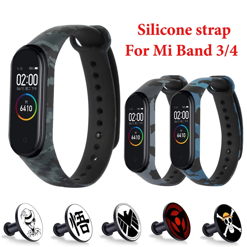 For Xiaomi Mi Band 4 3 Strap Metal buckle silicone wrist strap miband 3 accessories bracelet Miband 4 watchband Avengers Pattern