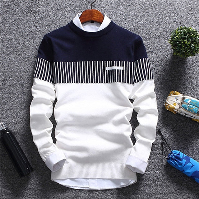 Mountainskin New Men's Autumn Winter Pullover Wool Slim Fit Knitted Sweater Striped Mens Brand Clothing Casual Pull Homme SA752