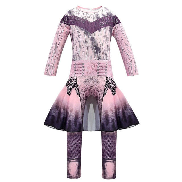 Pink Audrey Costumes girl Halloween Costumes for Kids Fancy Party women Costume evie descendants 3 Mal Cosplay Fantasia costumes