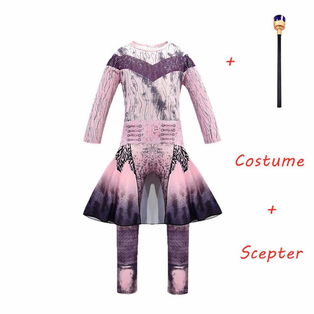Pink Audrey Costumes girl Halloween Costumes for Kids Fancy Party women Costume evie descendants 3 Mal Cosplay Fantasia costumes