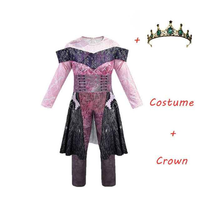 Pink Audrey Costumes girl Halloween Costumes for Kids Fancy Party women Costume evie descendants 3 Mal Cosplay Fantasia costumes