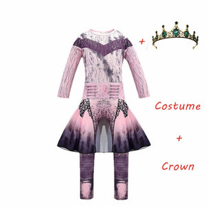 Pink Audrey Costumes girl Halloween Costumes for Kids Fancy Party women Costume evie descendants 3 Mal Cosplay Fantasia costumes