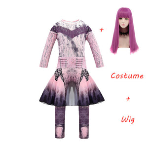 Pink Audrey Costumes girl Halloween Costumes for Kids Fancy Party women Costume evie descendants 3 Mal Cosplay Fantasia costumes