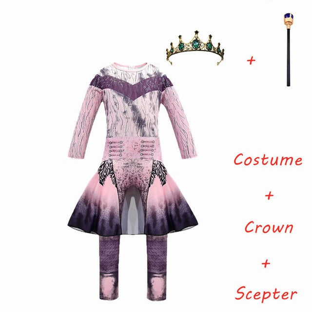 Pink Audrey Costumes girl Halloween Costumes for Kids Fancy Party women Costume evie descendants 3 Mal Cosplay Fantasia costumes