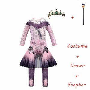 Pink Audrey Costumes girl Halloween Costumes for Kids Fancy Party women Costume evie descendants 3 Mal Cosplay Fantasia costumes