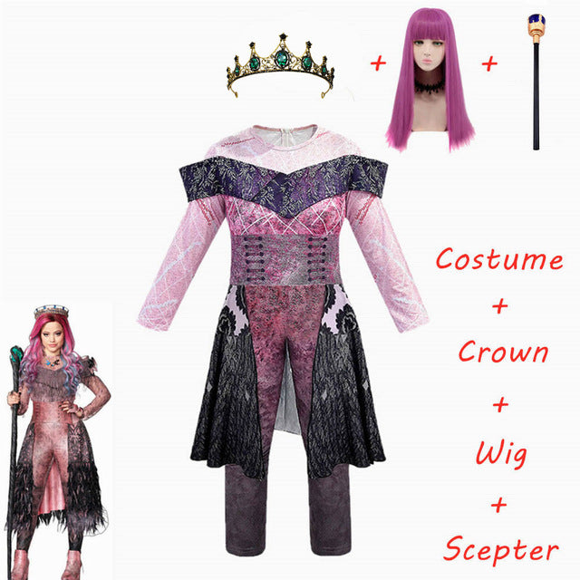 Pink Audrey Costumes girl Halloween Costumes for Kids Fancy Party women Costume evie descendants 3 Mal Cosplay Fantasia costumes