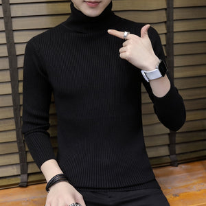 Streetwear Turtleneck Men Sweaters Autumn Winter Warm Turtle Neck Vintage Braided Knitted Slim Fit Pullover Mens Top Jumpers 3XL