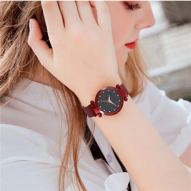 Starry Sky Women Watch reloj mujer 2019 Rose Gold Magnetic Quartz Wristwatch Ladies Diamond Watch Female Clock relogio feminino