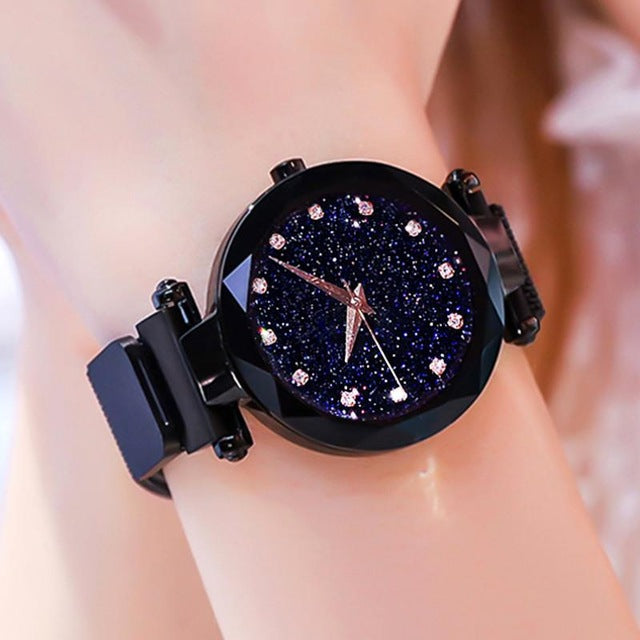 Starry Sky Women Watch reloj mujer 2019 Rose Gold Magnetic Quartz Wristwatch Ladies Diamond Watch Female Clock relogio feminino