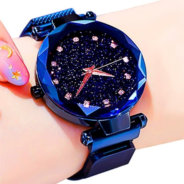 Starry Sky Women Watch reloj mujer 2019 Rose Gold Magnetic Quartz Wristwatch Ladies Diamond Watch Female Clock relogio feminino