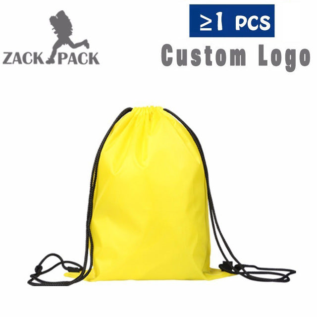 Zackpack Drawstring Bag Sports Waterproof Backpack Bundle Pocket Custom Printing Logo for Men Women Students