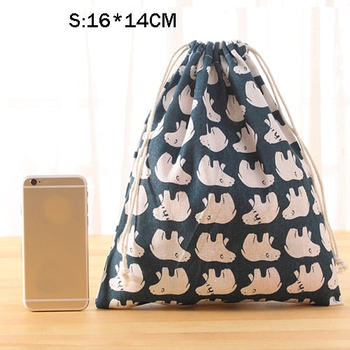 eTya Fashion Portable Drawstring bags Girls Shoes Bags Women Cotton Travel Pouch Storage Clothes handbag High Quality Makeup bag