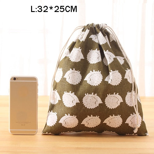 eTya Fashion Portable Drawstring bags Girls Shoes Bags Women Cotton Travel Pouch Storage Clothes handbag High Quality Makeup bag