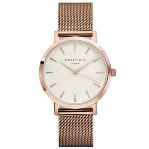 2018 New ROSEFIELD Famous Brand Casual Quartz Watch Women Metal Mesh Stainless Steel Dress Watches Relogio Feminino Clock