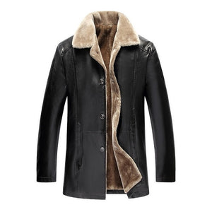 Winter Fur Leather Jacket Mens Plus Size 5XL Suede Leather Jackets Men Faux Fur Thick Warm Long Suede Jacket