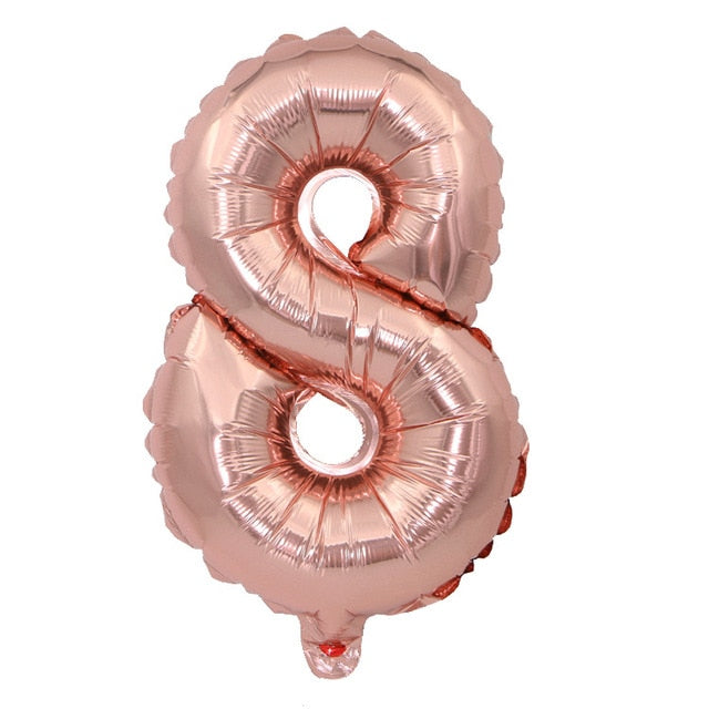 Gold Sliver 32 inch  0-9  Large Helium Digital Air Ballons Foil Children Festival Birthday Party for Kids Cartoon Hat Toys