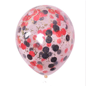 5pcs/lot Gold Sequin Balloons Confetti Transparent Balloons Happy Birthday Baby Cartoon Hat Wedding Party Decorations